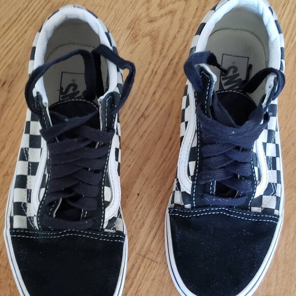 Vans Unisex Iconic Old Skool Checker Board Shoes Mens 7 Womens 8.5  gently worn - Picture 1 of 9